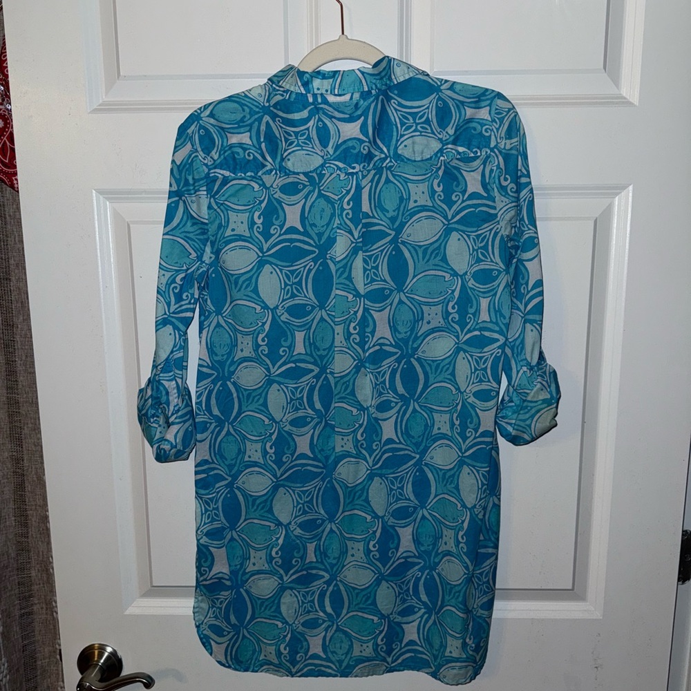 Blue Patterned Women's Top - Picture 3 of 3